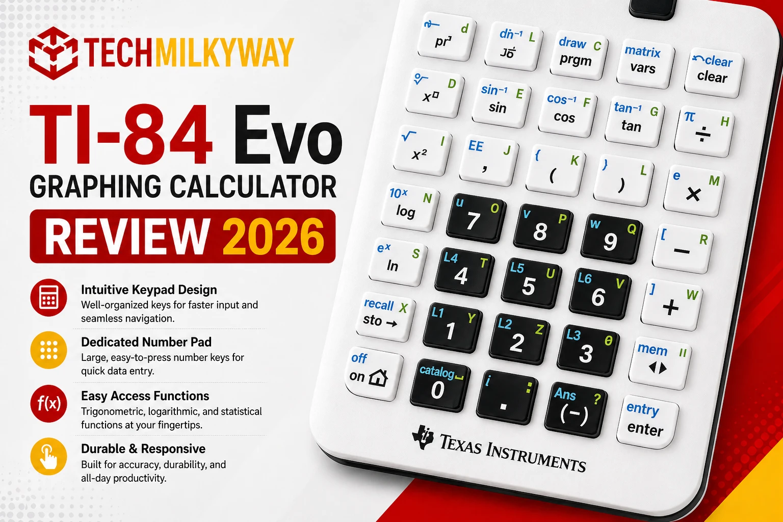 TI-84 Evo Graphing Calculator, Powerful Graphing Calculator, Techmilkyway