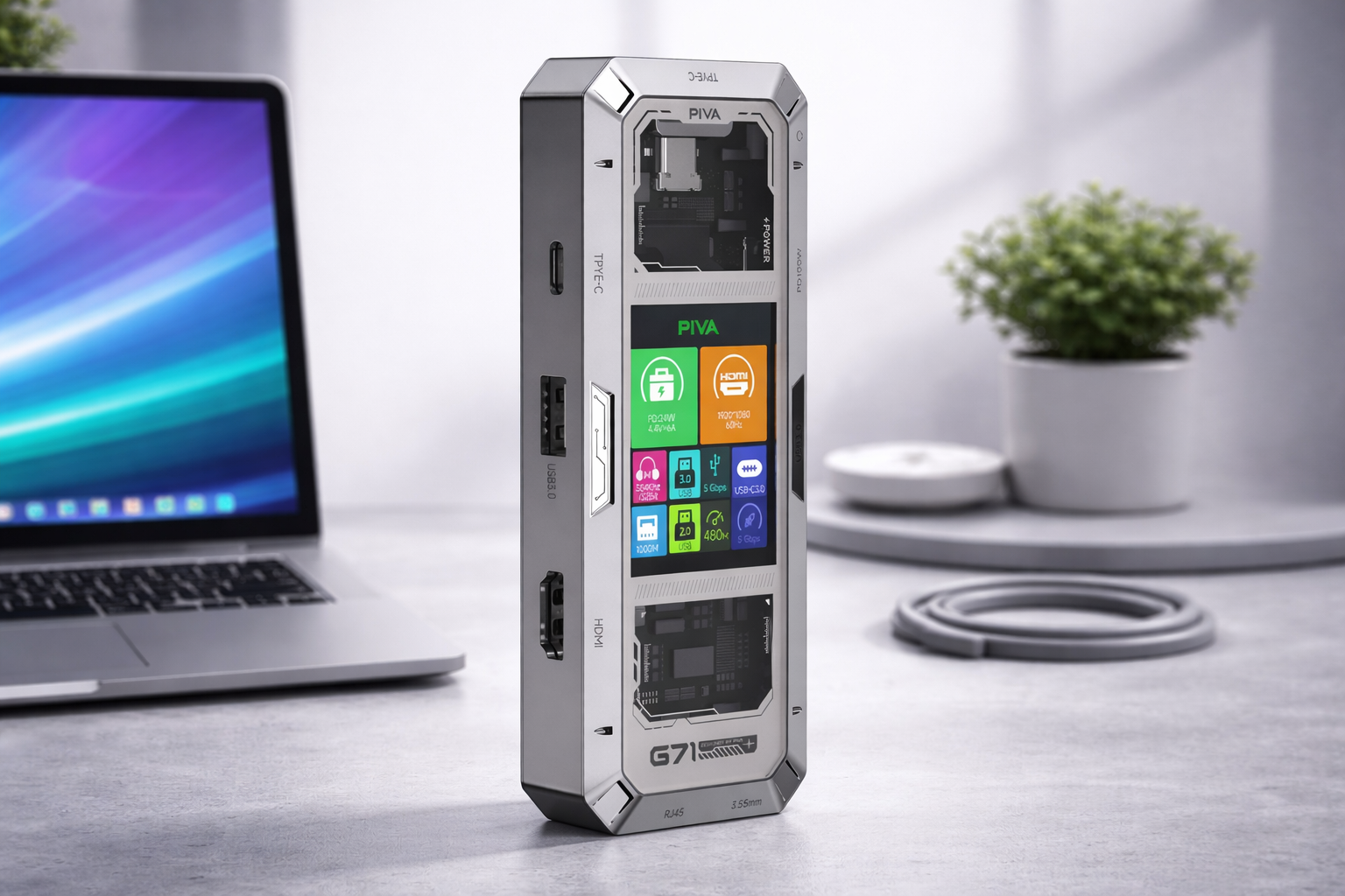 PIVA G71 review — 7-in-1 USB-C hub with smart display, Techmilkyway