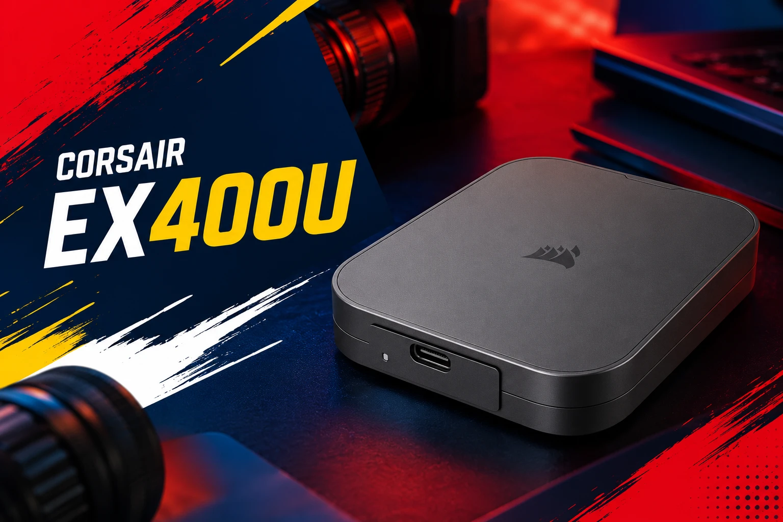 Best portable SSD for content creators in 2026 including Corsair EX400U, OWC Envoy Ultra, and Samsung T9
