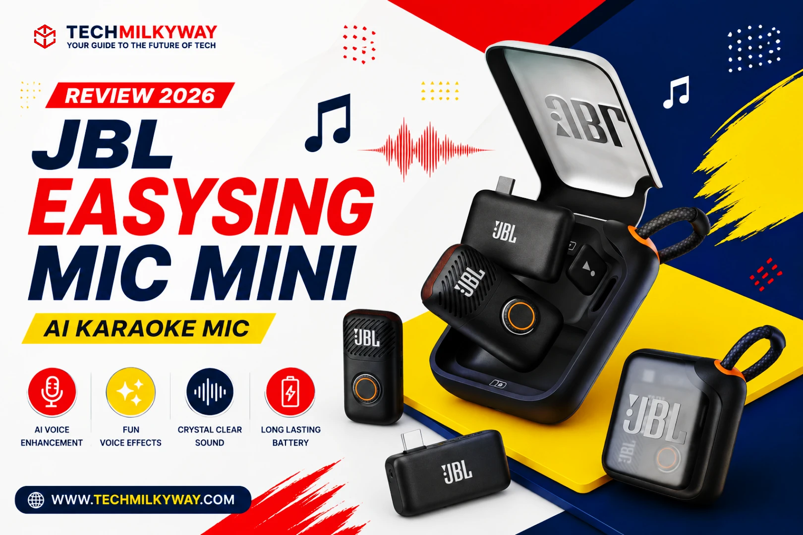 JBL EasySing Mic Mini — A pocket AI karaoke microphone | Techmilkyway