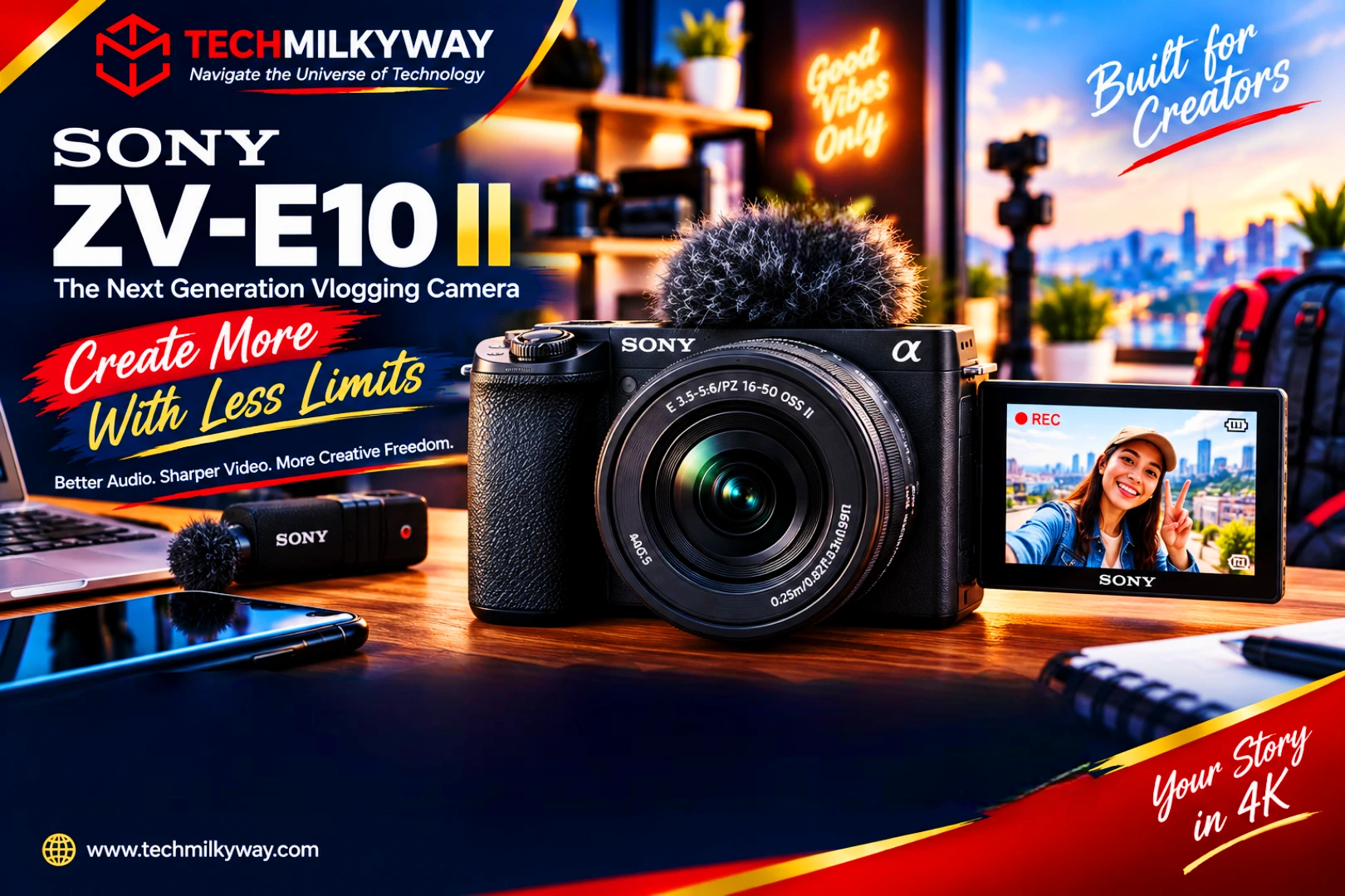 Camera suggestions for content creators in 2026 — lineup of vlogging cameras, Techmilkyway